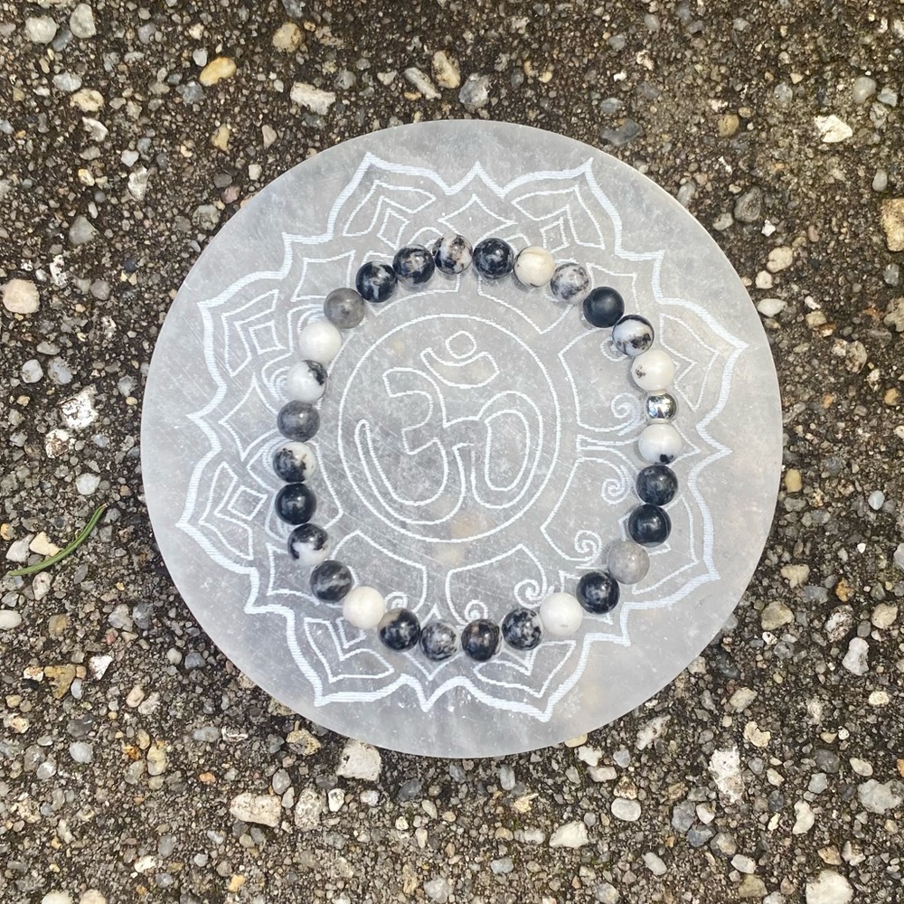Black & White Zebra Jasper Healing Bracelet